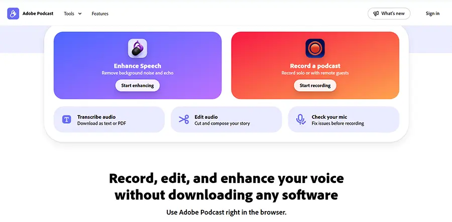 Adobe Podcast AI